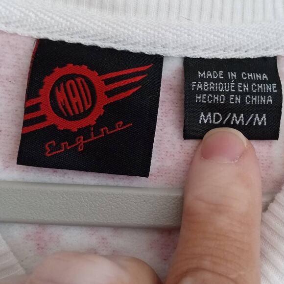 Mad Engine Red White Reindeer Wreath Sweatshirt M - Picture 3 of 9